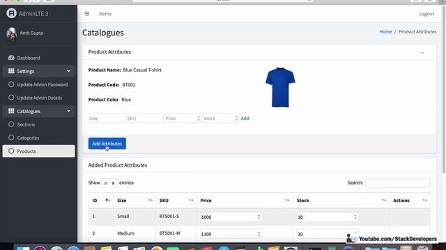 #43 Make E-commerce in Laravel 7 | Attributes in Admin Panel (V) | Update Attributes : Stock / Pric смотреть онлайн