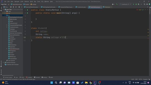 Static Keyword in Java смотреть онлайн