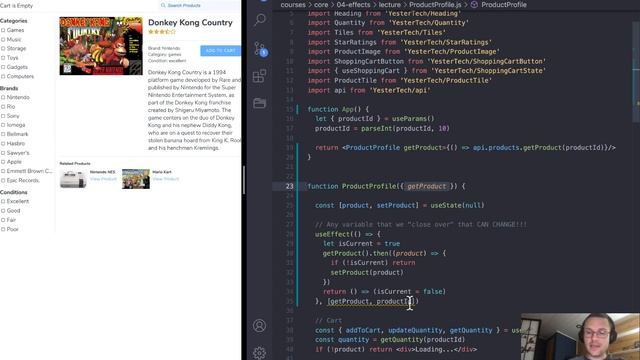 React useEffect - What goes in the dependency array? What do functions sometimes go in the array? смотреть онлайн
