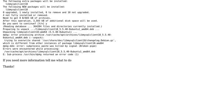 Ubuntu: MySQL messed up apt-get? смотреть онлайн