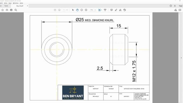 AutoCAD 30 Day Challenge - Day 24 смотреть онлайн