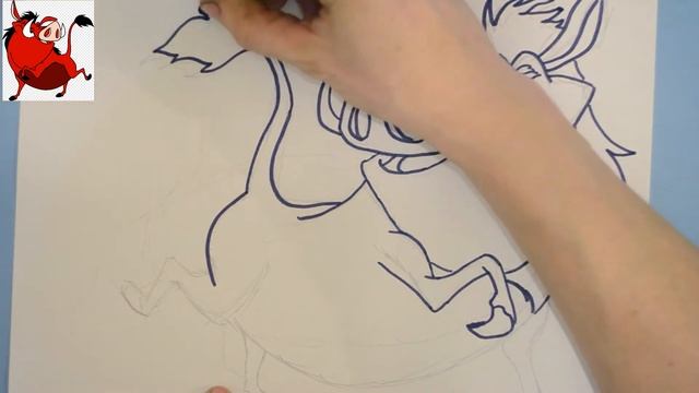 рисуем Пумбу, "Король Лев" для всех возрастов. смотреть онлайн