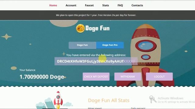 DogeFun || NEw Dogecoin Cloud Mining Wapsite || 50 Dh/s For Free смотреть онлайн