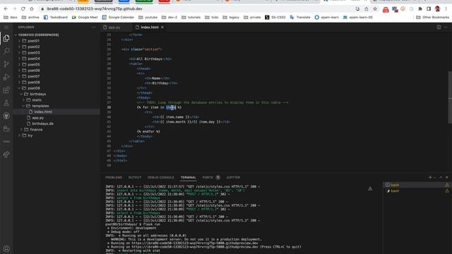 cs50-flask: birthday смотреть онлайн