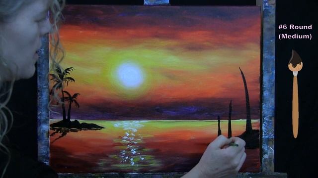Learn How To Paint SUNSET DOLPHIN DIVE With Acrylic - Fun Paint & Sip - Step By Step Tutorial