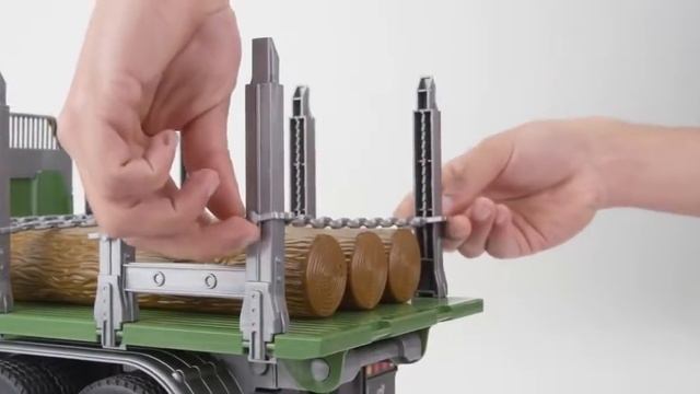 Лесовоз MACK с портативным краном и брёвнами, 02-824 02824 Bruder Спецтехника игрушка смотреть онлайн