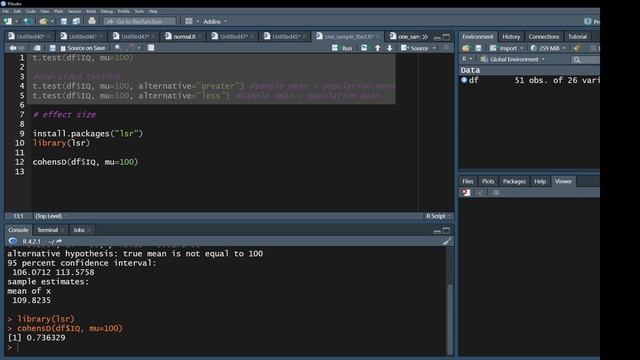 How to Calculate the Effect Size for the One Sample t-test in R смотреть онлайн