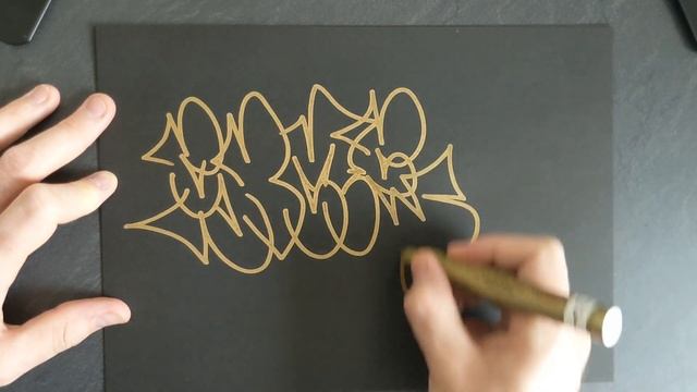 GRAFFITI - THROW UP - BLACK & GOLD смотреть онлайн