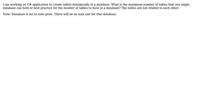 How many tables can a single SQL Server 2012 database hold? смотреть онлайн