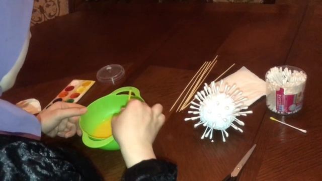 Творческое занятие на тему: "Желтый одуванчик из ватных палочек" смотреть онлайн