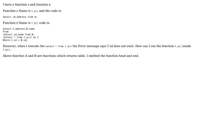 Databases: Calling another function inside a postgres function смотреть онлайн