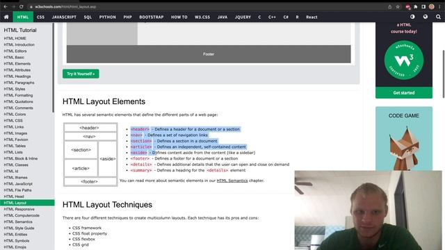 Going through w3schools HTML Documentation смотреть онлайн