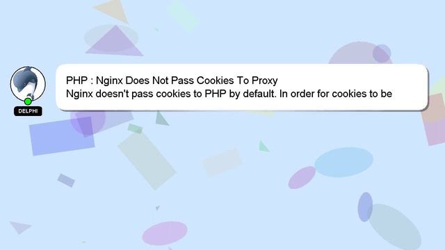 PHP : Nginx Does Not Pass Cookies To Proxy смотреть онлайн
