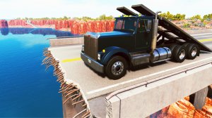 Автомобили против сломанного моста - BeamNG Drive