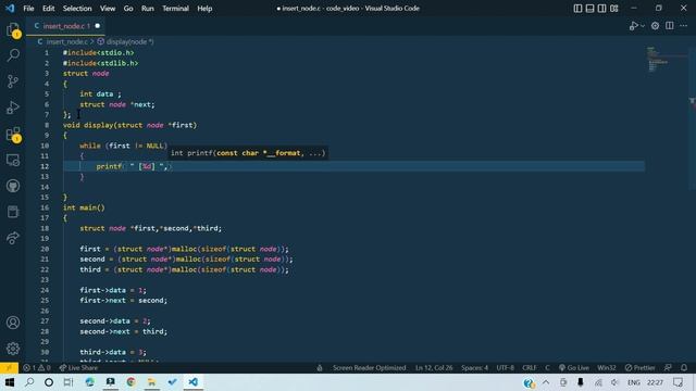 Linked List Insert at First Node #clanguage #coding #linkedlists смотреть онлайн