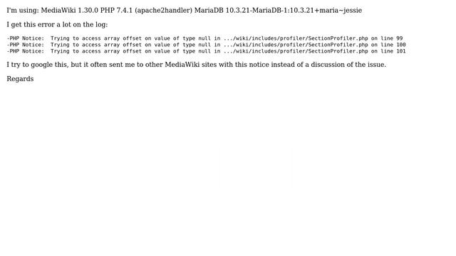 MediaWiki Issue - PHP Notice: Trying to access array offset on value of type null in... смотреть онлайн