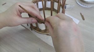 Загибка "розга" на двух трубочках. Плетение из газетных трубочек