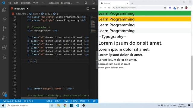 Bootstrap 4.5 Crash Course | Typography смотреть онлайн