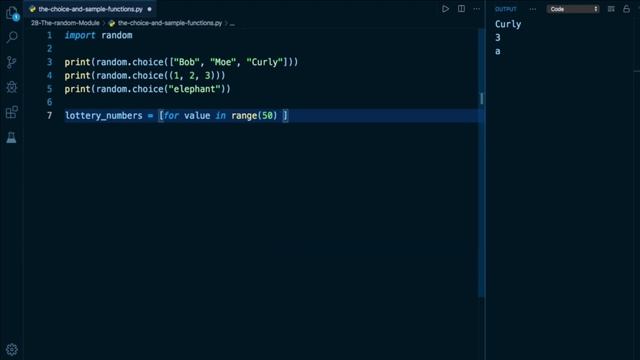 Python Programming Tutorial # 220 | How to use choice() and sample() Functions in Python - English смотреть онлайн