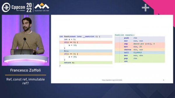 Lightning Talk_ Ref, C++ const ref, immutable ref_ - Francesco Zoffoli - CppCon 2022