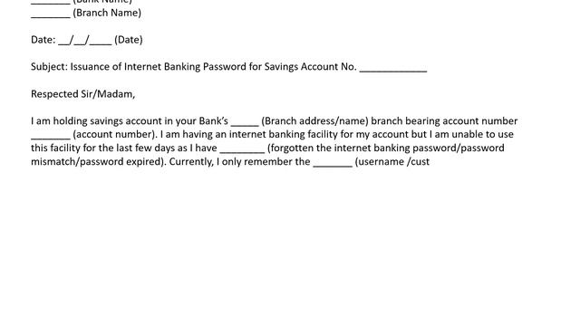 Letter for Internet Banking Password Reset - Internet Banking Password Reset Application смотреть онлайн