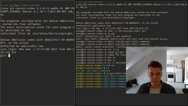 Minimal git server #2 - git-shell смотреть онлайн