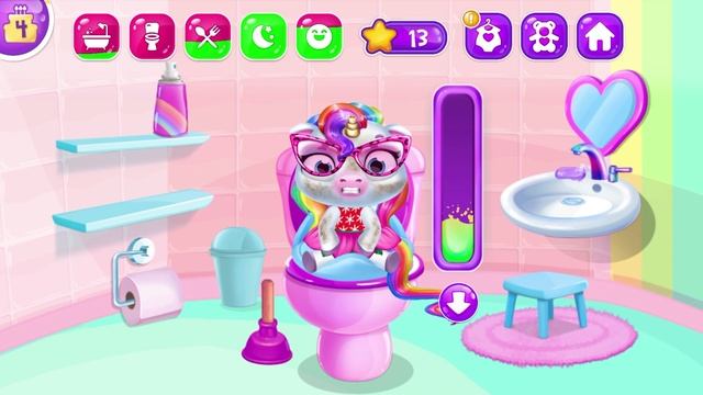 Играем в игру Мой маленький Радужный Единорог 2 Принимает ванну/ Baby rainbow unicorn/Зырики ТВ смотреть онлайн