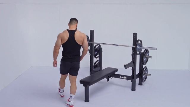 Олимпийская горизонтальная скамья для жима Smith RE6004 смотреть онлайн