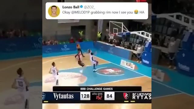 LONZO BALL TROLLS LAMELO BALL FOR MISSING A DUNK IN LITHUANIA GAME смотреть онлайн