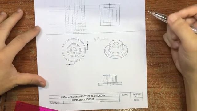 Ex. 4-1 การเขียนภาพตัด (Section View) смотреть онлайн