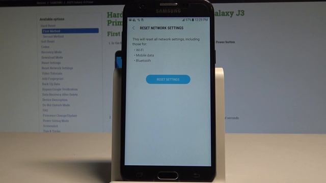 How to Reset Network Settings on SAMSUNG Galaxy J3 Prime - Restore Default Network смотреть онлайн