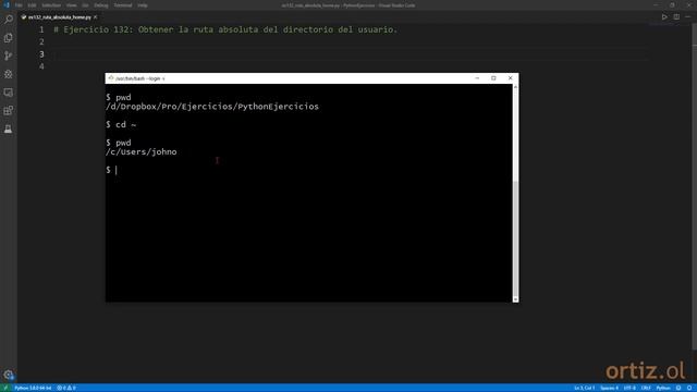 Python - Ejercicio 132: Obtener la Ruta Absoluta del Usuario Actual смотреть онлайн
