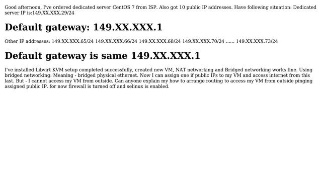 Libvirt KVM networking, how to make guest accessible from outside with public IP? смотреть онлайн