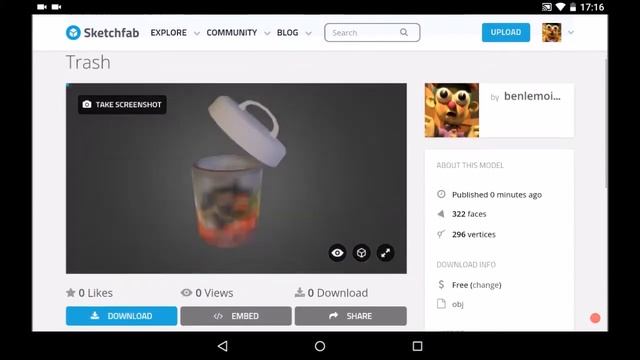 short spacedraw tutorial18 : export and share it with sketchfab смотреть онлайн