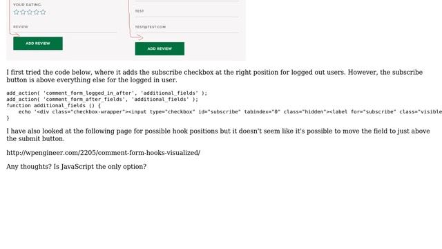 Wordpress: How do I add an extra field to comment form above the submit button? смотреть онлайн