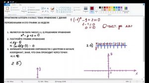 Алгебра 9 класс 16 неделя Уравнение с двумя переменными и его график