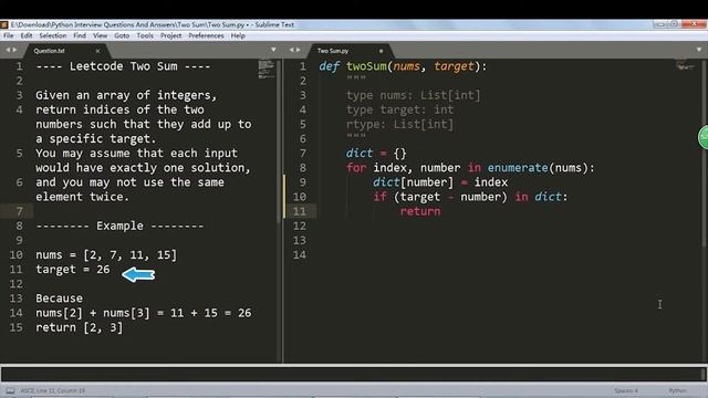Python Interview Questions And Answers - Two Sum смотреть онлайн