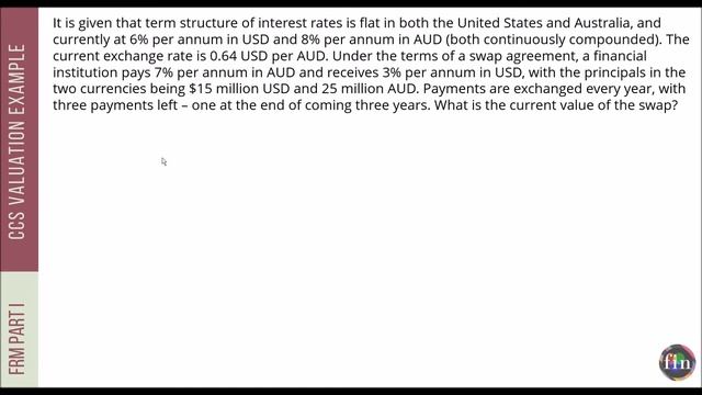 Valuing Cross Currency Swaps (Solved Example) (FRM Part 1, Book 3, Financial Markets and Products) смотреть онлайн