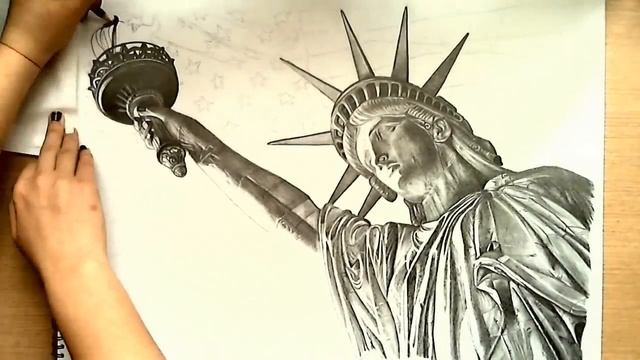 Realistic Drawing: Statue of Liberty смотреть онлайн