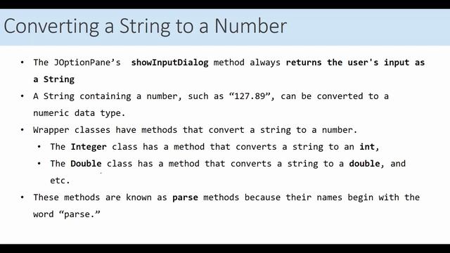07 Java Dialog Boxes JOptionPane showMessageDialog and showInputDialog Parsing Strings смотреть онлайн