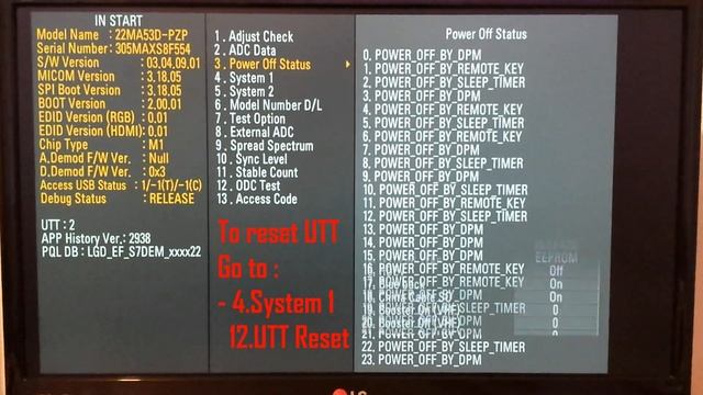 LG TV Display Total Usage Hours ( UTT ) and Hours Reset through Service Menu codes смотреть онлайн