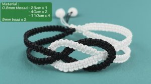 как сделать бело-черный браслет _ Легкое и незамысловатое руководство по изготовлению браслета