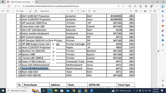 About Company Product List and Party List | Tally Prime | GIT Education смотреть онлайн