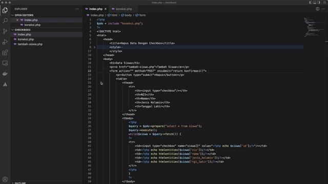 Tutorial PHP Hapus Data Menggunakan Checkbox смотреть онлайн
