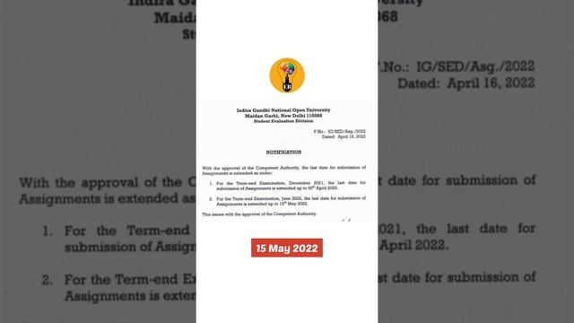 Last date of Assignment submission in ignou 2022 | Last date extended смотреть онлайн