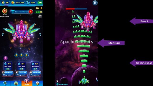 Boss 4 Coccinellidae GALAXY ATTACK: ALIEN SHOOTER | Easy I Medum I Hard