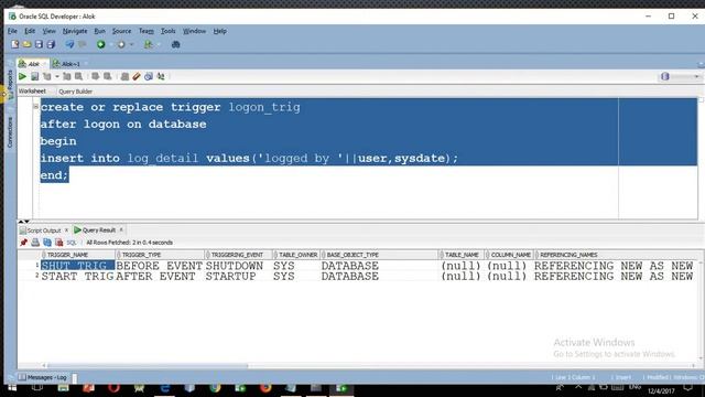 pl SQL tutorials lec 21(10) pl sql log on triggers смотреть онлайн