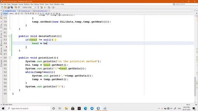 Delete first node of DOUBLY LINKED LIST | DSA | in JAVA смотреть онлайн