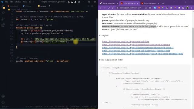 Random/Dummy Lorem Ipsum Text Generator Using JavaScript | With Bacon Ipsum API смотреть онлайн