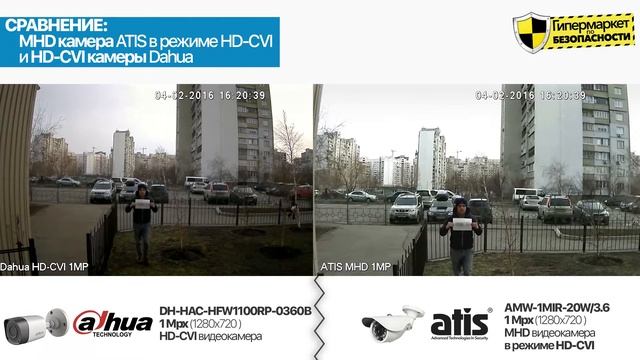 Сравнение камер наблюдения: ATIS MHD в режиме HD-CVI и Dahua HD-CVI смотреть онлайн